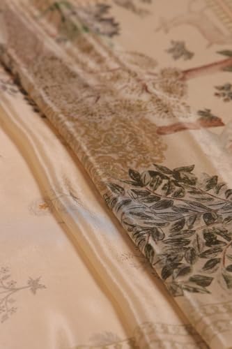 Soch Womens Beige Tissue Suit Set With With Beads and Stones