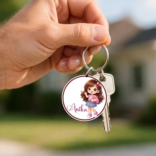 GIFTMEBAZAR Personalized Name Keychain For Girls | Birthday Return Gift For Gilrs | Girls Bag Keychain | Keyring For Car & Home