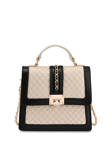 Symbol Premium Women's Satchel Hand Bag crafted from Imported PU | Stylish | Ladies Purse (SP-SS25-CARL-BAG-05_Cream_Free Size)