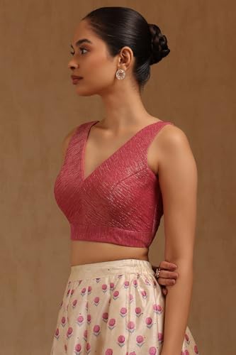 Soch Womens Blush Pink Spandex Solid Padded Blouse