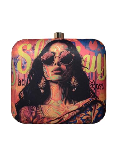 Indian Woman Portrait Printed Clutch