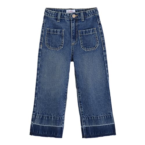 Hopscotch Girls Blue Retro Contrast Hem Denim Jeans for Ages (4-5 Years)