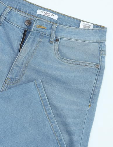 U.S. POLO ASSN. High Rise Wide Leg Jeans (UWAW24JEN268_Blue_26)