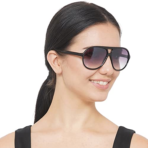 Carlton London Women Black UV Protected Lens & Black Browline Sunglasses