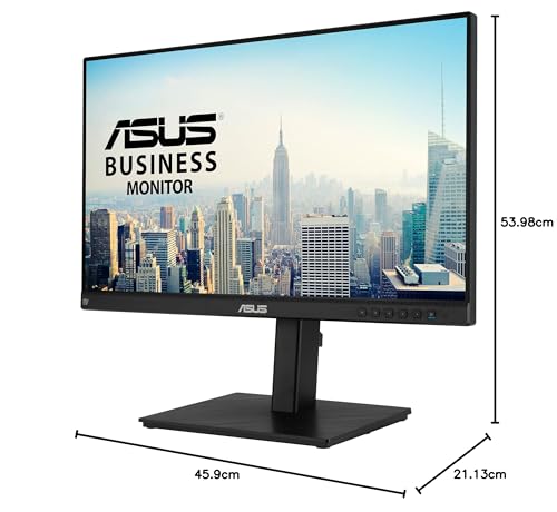 ASUS 24" 1080P Multi-Touch Monitor (BE24ECSBT) - Full HD, IPS, 10-Point Touch, IPS, Eye Care, USB-C with Power Delivery, HDMI, DisplayPort Daisy Chain, Height Adjustable, VESA Wall Mountable, Black