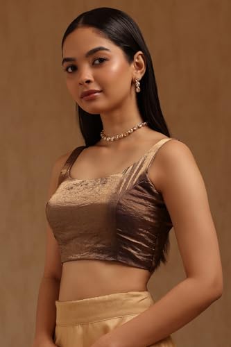 Soch Womens Purple Glass Tissue Solid Padded Blouse