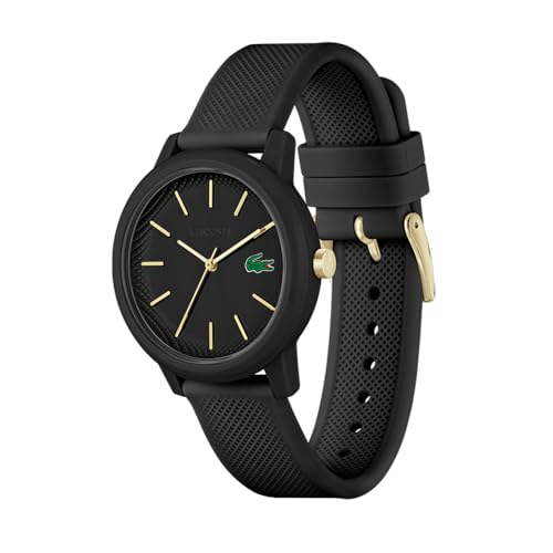 Lacoste L.12.12 Ladies Quartz Black Round Dial Women's Analog Watch - 2001212