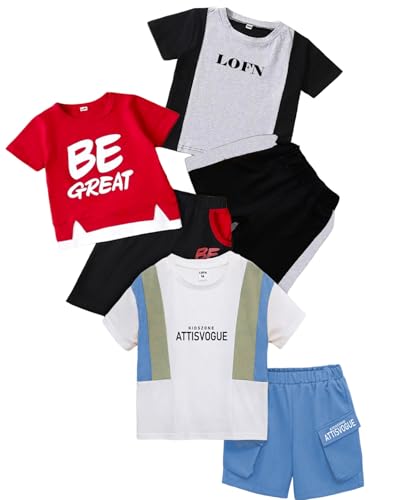 LOFN Stylish Printed Kids Clothing Set Pack Of 3 (KDST82RD-KDST365P-16-KDST87SB.2)