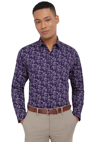 Allen Solly Men's Slim Fit Shirt (Purple)