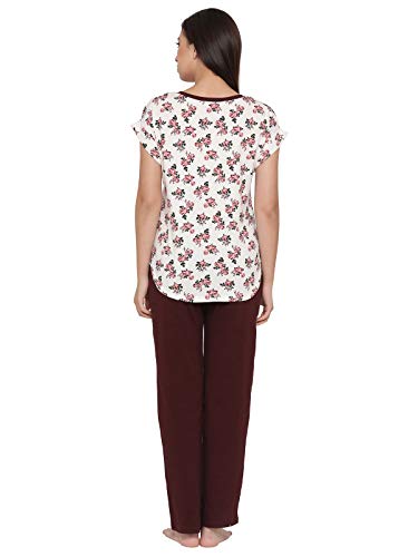 Clovia Women's Pyjama Set (LS0364P09L_Red_Large)