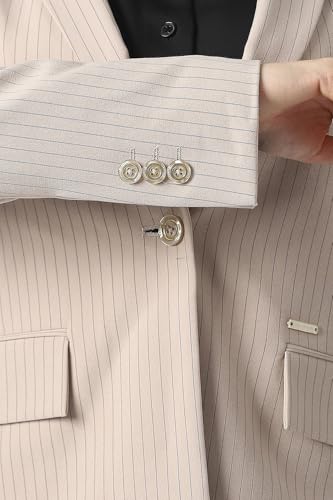 Women Beige Stripe Blazer