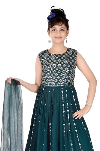 EthniCraze Girls Ethnic long Georgette embroidery gown for kids