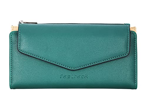 Fastrack Teal Blue Sleek Casual Clutch For Women