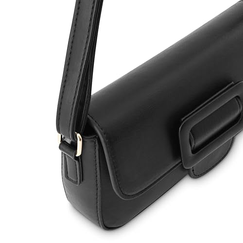 Fastrack Chic Casual Sling Bag for Women | Semi PU Handbag with Top Zipper & Buckle Flap | Stylish Crossbody with Adjustable Sling Strap for Casual & Party Use