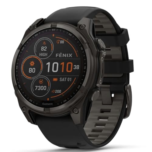 Garmin Fenix 8 47mm,AMOLED,Saph,CrbnGryTi/Blk,Blk/PebbleGryBnd