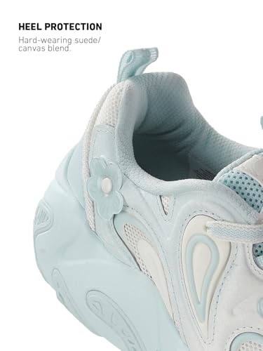 XTEP Women Casual Sneakers Everyday Comfort Walking Shoes Canvas White/Moonstone Blue