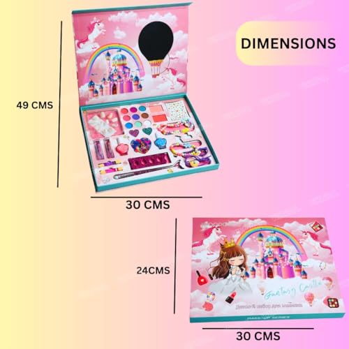 SHARNGA Big Size Kids Washable Makeup Kit, Fold Our Makeup Palette with Mirror, Make Up Toy Cosmetic Kit Gifts for Girls - Safety Tested- Non Toxic