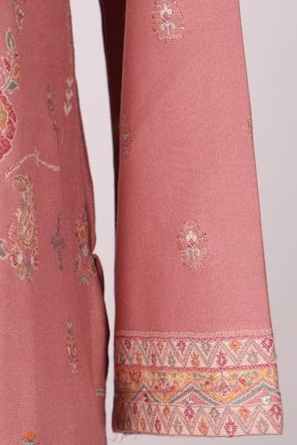 W for Woman Pink Geometric Printed Buttons Straight Kurta with Pant and Dupatta Set - (WS13310-314579-3XL)