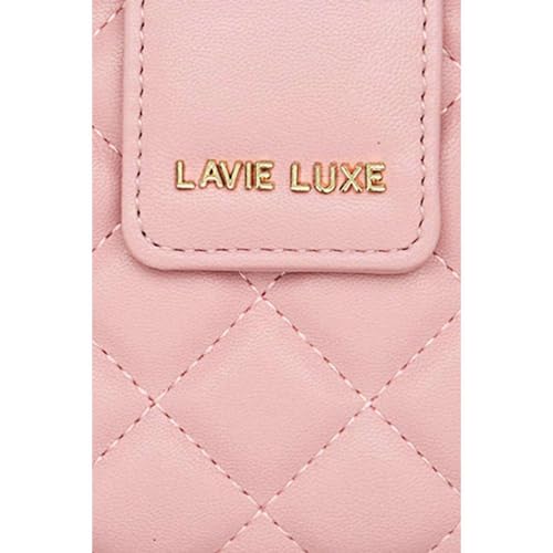 Lavie Zipper Diamond PU Women's Casual Wear Wallet (Pink, Large)