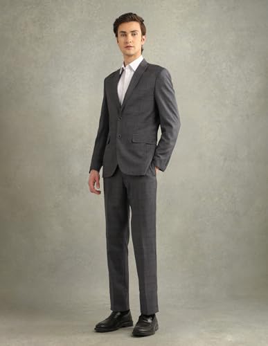 Arrow Men's Wool Business Suit Pants Set (ARAJSU5548_Dark Grey