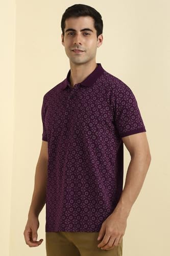 Allen Solly Men's Regular Fit T-Shirt (ASKWQRGF309605_Purple