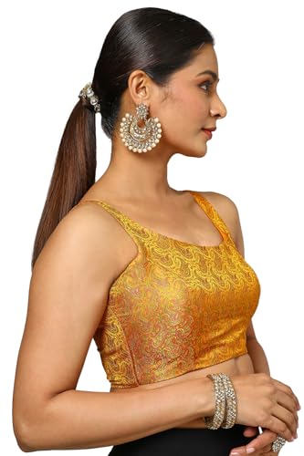Soch Womens Mustard Tussar Woven Designs Blouse