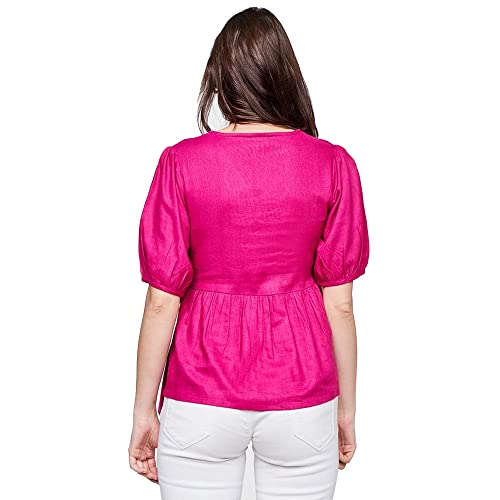 AND Women's Regular Fit Tunic Shirt (FW22AJ186TLV_Pink XL)