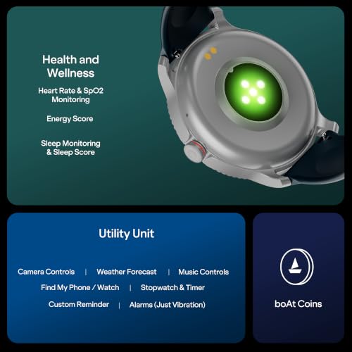 boAt Lunar Discovery – 2026 Edition w/ 1.39" (3.5 cm) HD Display, Bluetooth Calling, Emergency SOS, HR, SpO2 & Sleep Tracking Smart Watch for Men & Women (Active Blue)
