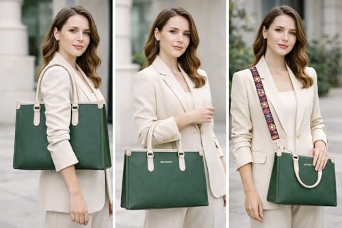 Keywest Women's Voyage Luxe Tote Handbag for Women | Hobo Bag for Work | Ladies Purse | Stylish Shoulder Bag | Gift For Women | Green