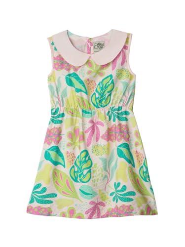The Souled Store Laguna Girls Sleeveless Collared Neck Multi Colored All Over Printed A Line Cotton Dresses (2-8 Yrs)
