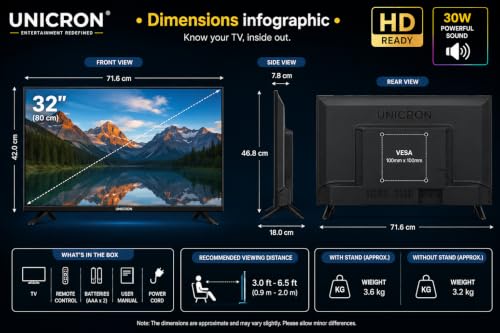 32 inch smart tv Android Frameless Smart LED TV HD Ready Built-in WiFi | HDMI & USB Connectivity | Built-in Apps Compatible,YouTube, Netflix, Prime Video More Premium Design