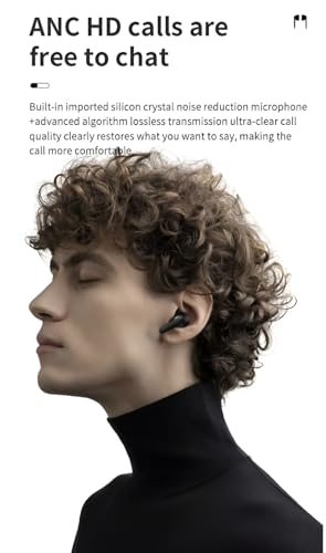 VEHOP Phantom Truly Wireless Earbuds TWS | ~32dB ANC & Transparency Mode | Upto 40Hrs Playtime | Bluetooth V5.4 | Quad Mics with AI-ENC | 40ms Low Latency Gaming | Breathing LED Lights (Black)