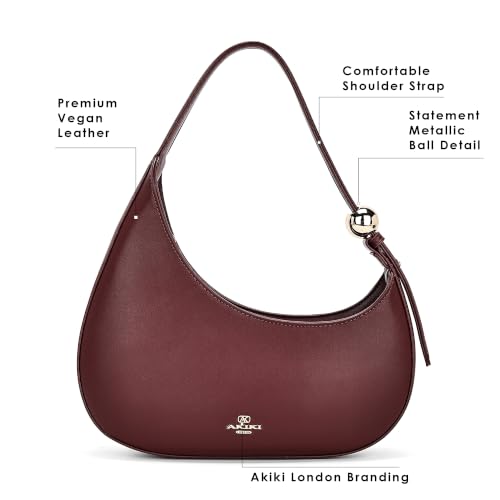 Akiki London Women's Preston Hobo Bag | Hobo Handbag for Work | Ladies Purse | Gift For Women