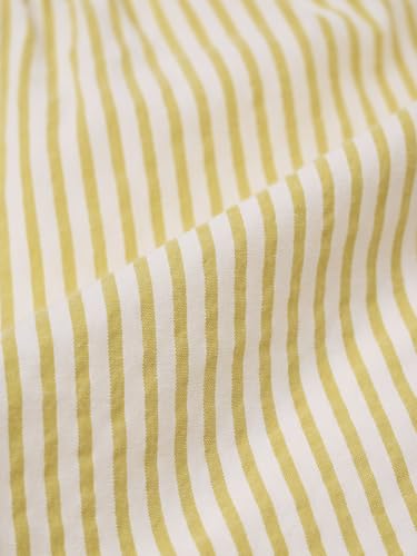 The Souled Store Disney: Winnie The Pooh Happy Women and Girls Elastic Waistband Yellow Striped Embroidered Polyester Blend Regular Fit Lightweight Lounge Shorts