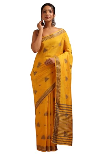 Soch Womens Yellow Art Silk Woven Design Saree