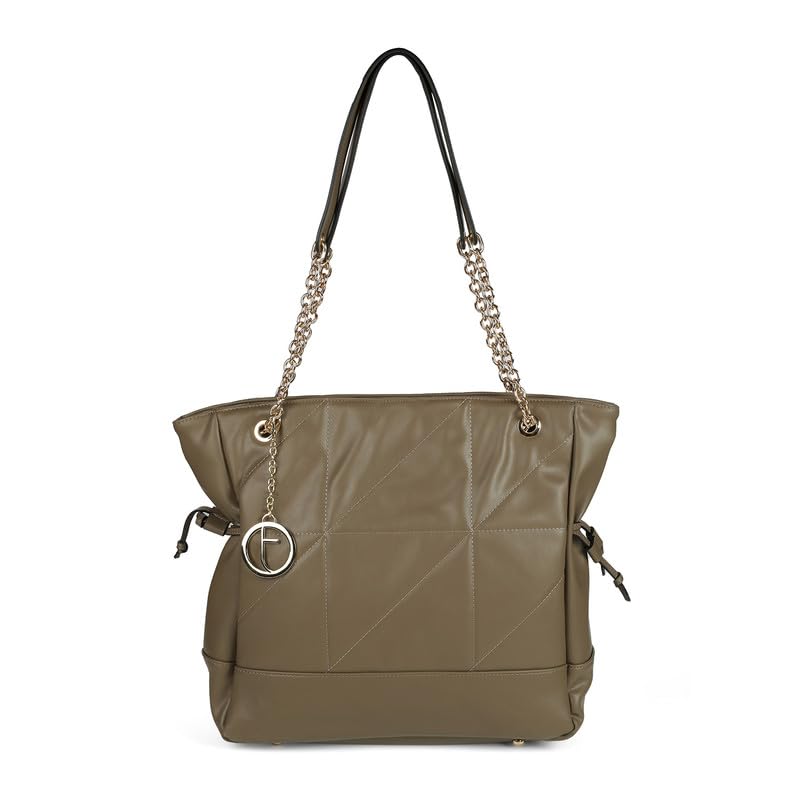 tresmode SKOPJE Khaki Vegan Leather Handbag
