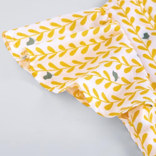 Hopscotch Girls Short Sleeves Graphic Print Yellow Blouse for Ages (4-5 Years)