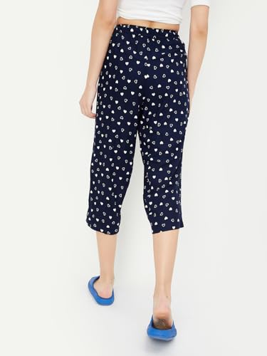 Max Women Heart Printed Capris (SP24CWC02NAVY)_XS