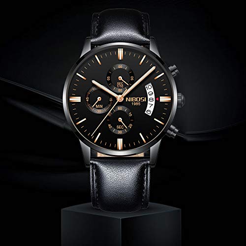 NIBOSI Chronograph Men's Watch (Black Dial Black Colored Strap)