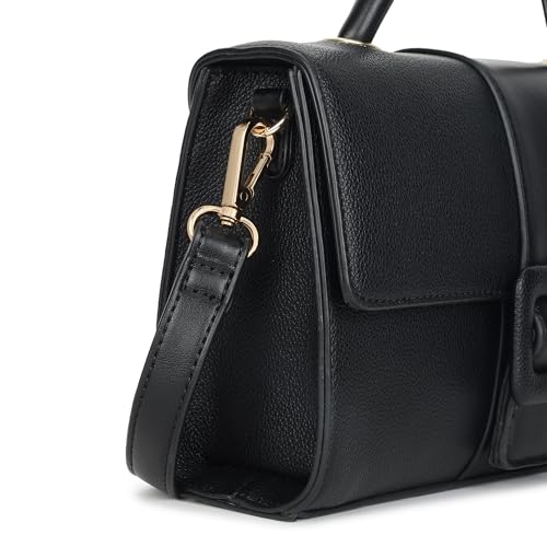 Fastrack Boldlock Satchel Bag | Women’s Faux-Leather Handbag | Top Handle & Detachable Strap | Magnetic Flap + Zipper Closure | Everyday Casual & Work Carry