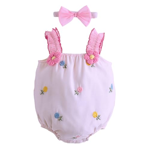 Hopscotch Floral Applique Onesie with Headband (12-18 Months)