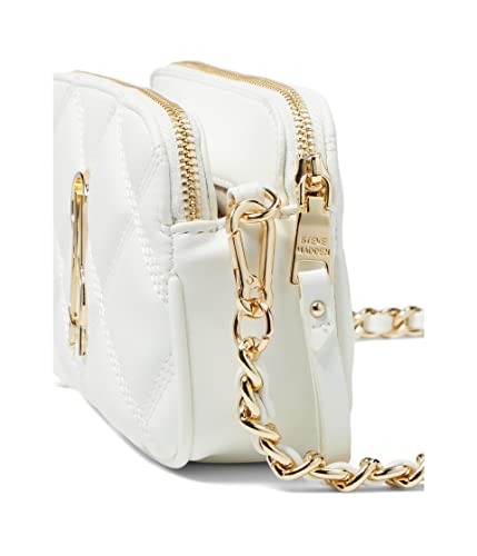 Steve Madden Womens Daisy Quilted Crossbody, White, One Size