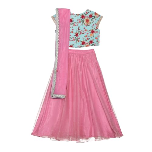 BIBA Girls PRINTED STRAIGHT KID(KWFLORAL SPLENDOUR5847_BLUE_13)