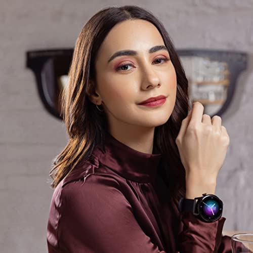 HAMMER Pulse 4.0 Bluetooth Calling Smart Watch with IP67 Rating & HD Round Display with SpO2 Monitoring, Breathing Mode, Full Touch Screen & Multiple Watch Faces with Camera & Music Control (Black)