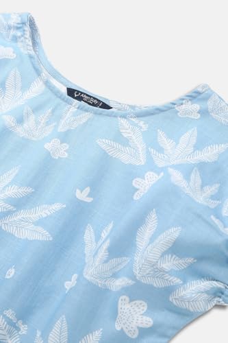 Allen Solly Girls Light Blue Print Casual Top
