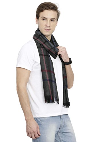 FabSeasons Casual Black Checkered Men's Cotton Scarf, Muffler, Shawl and Stole for Winters, Summers and all Seasons, Size - 70 * 200 cms