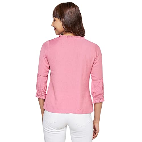 AND Women's Regular Fit Tunic Shirt (FW22AS010TTR_Pink XL)