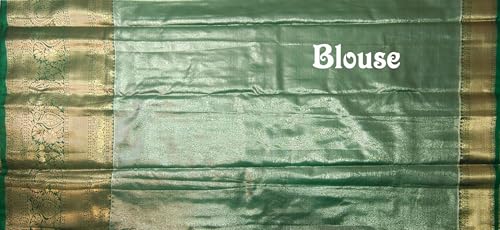 VFCollections Women's Kanchipuram Silk Pure Pattu Sarees With Blouse (VFC722-6)