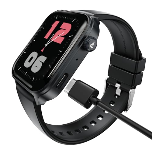 boAt Storm Call 4 India's first Smartwatch with Type-C Charging,1.96”(4.97 cm) HD Display, Functional Crown, BT Calling, Sports Modes, Heart Rate, SpO2, Sleep & Stress Tracking, SOS,IP68(Active Black)