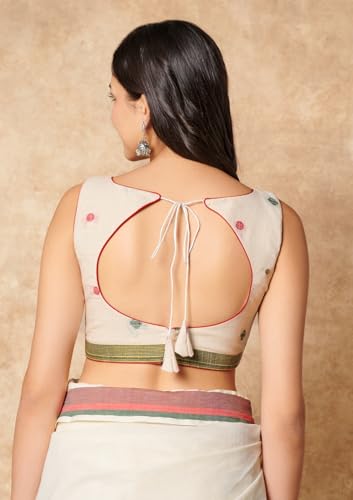 Salwar Studio Women Pure Cotton Boat Neck Readymade Blouse